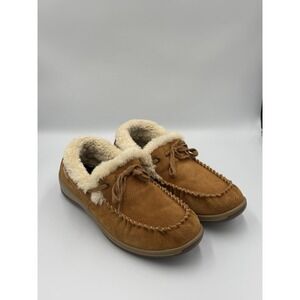 KURU Women's Suede Moccasin Slippers Size 12 Medium Orthofeet Comfort Sole